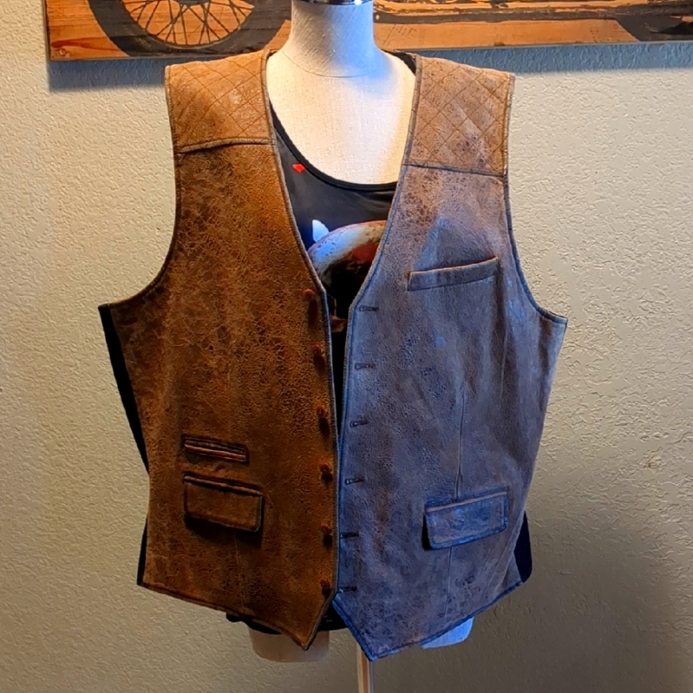 Vintage Leather Vest 2XL